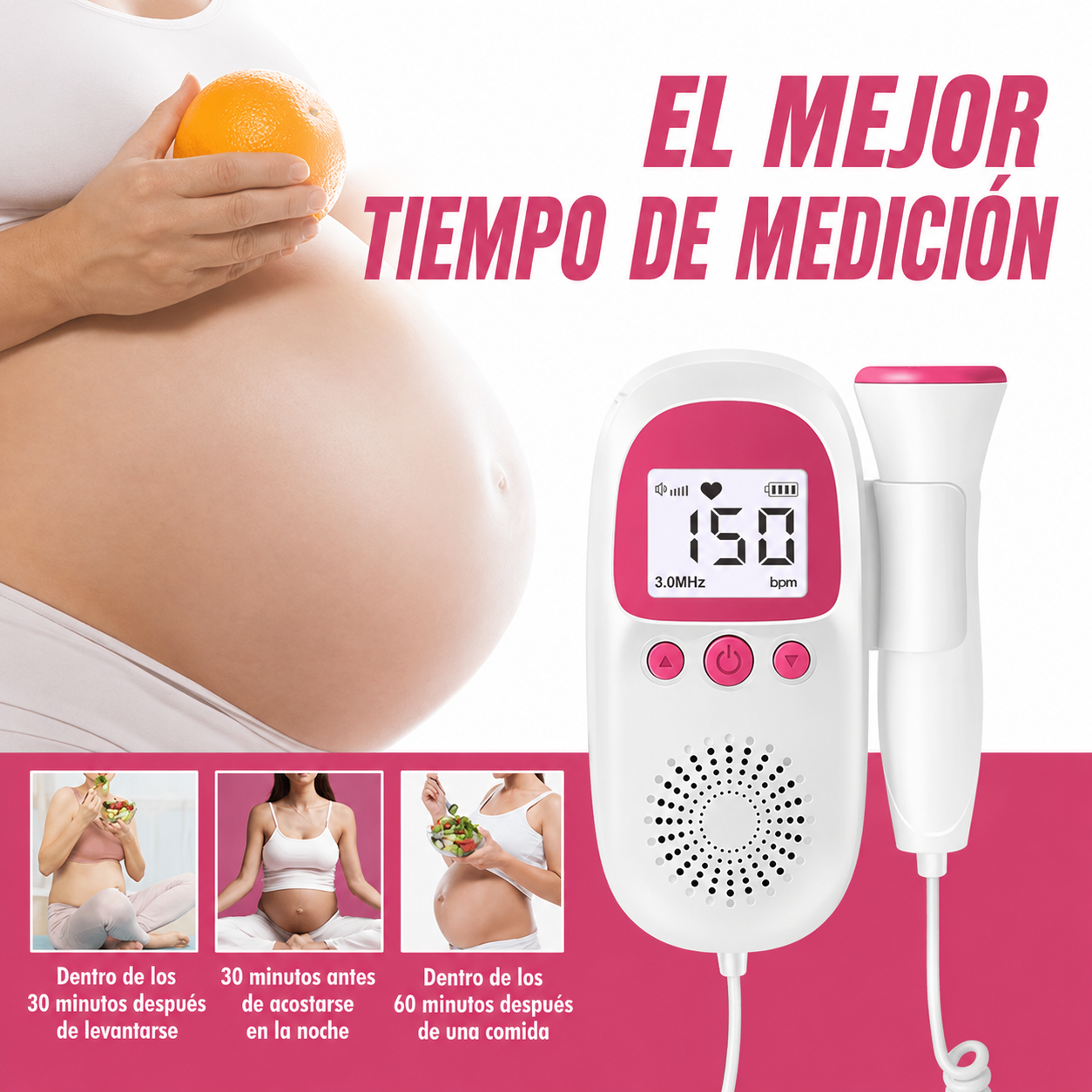 Monitor Fetal Doppler Latidos Corazón Bebé